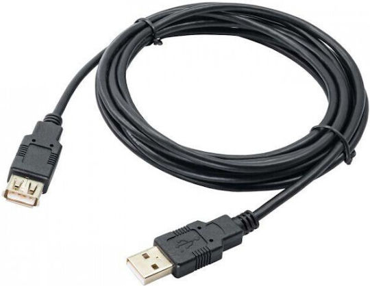 Akyga USB 2.0 Кабел USB-A мъжки - USB-A женски Черен 3м AK-USB-19