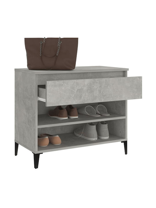 Metallic Shoe Organizer with 2 Shelves Concrete 70x36x60cm
