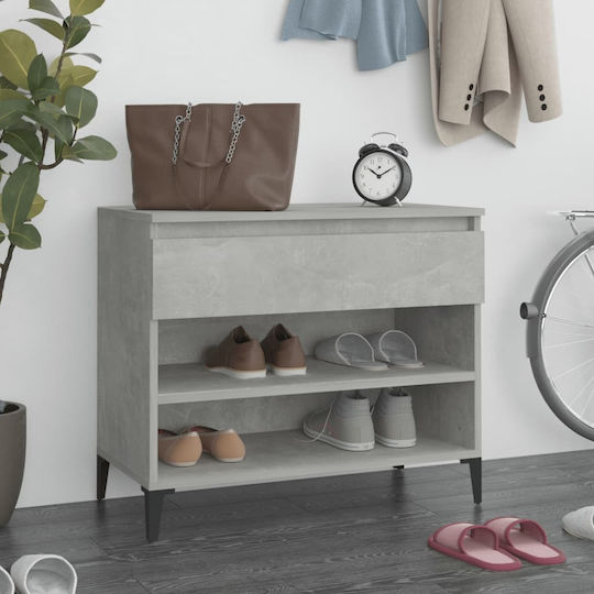 Metall Schuhschrank mit 2 Regalen Concrete L70xW36xH60cm