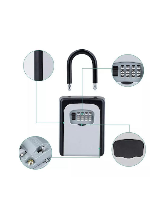 C-TECH Combination Key Holder with Horseshoe Plastic and Combination Dial 9.2x4.2x11.6cm