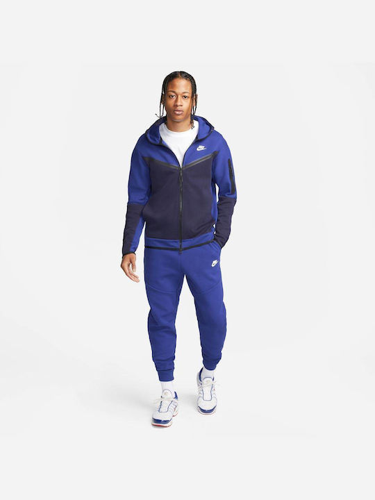 Nike Sportswear Tech Herren Sweatshirt Jacke mit Kapuze und Taschen Marineblau