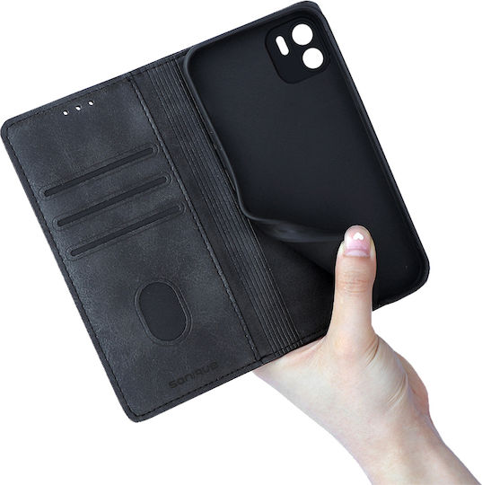 Sonique Vintage Wallet Synthetic Leather Black (Xiaomi RedMi A1, Xiaomi RedMi A2)