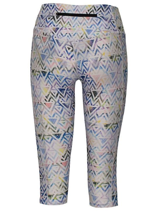 Gravity Tempo 182725A White Schulung Frauen Capri Leggings Mehrfarbig