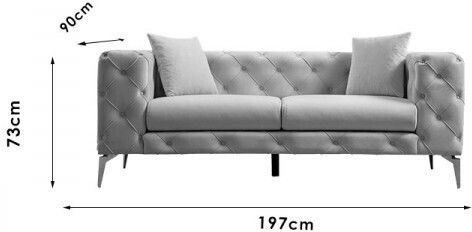 PWF-0579 Canapea Cu Două Locuri Albastră 197x90x90cm