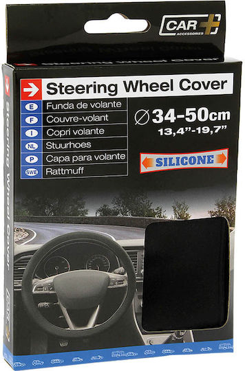 Carner Auto-Lenkradabdeckung Black Silicone mit Durchmesser 34-50cm Silikon Schwarz
