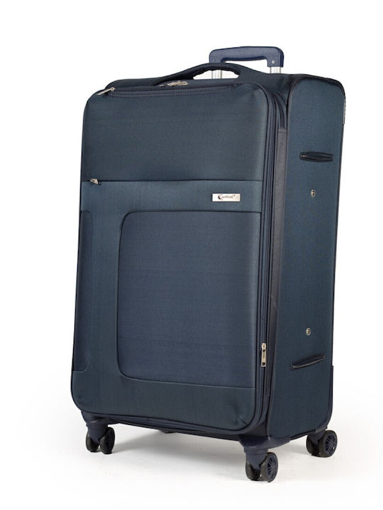 Cardinal 3800 Fabric Dark Blue Suitcases Max Height 60cm With 4 Wheels Set 2pcs