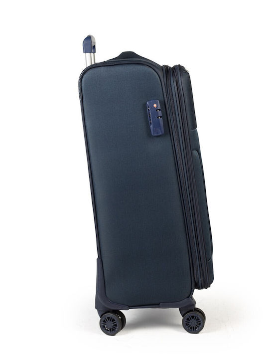 Cardinal 3800 Fabric Dark Blue Suitcases Max Height 60cm With 4 Wheels Set 2pcs