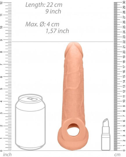 Shots Real Rock Penis Extender Προέκταση Πέους Flesh 22cm