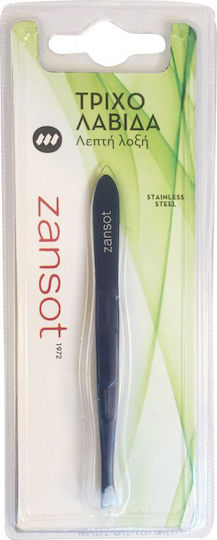 Zan Sot Eyebrow Tweezer with Curved Tip Black
