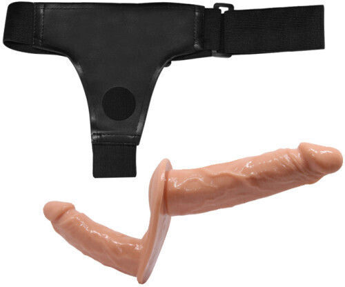 Baile Ultra Passionate Harness Harness με Διπλό Dildo 13.5cm στο χρώμα του δέρματος