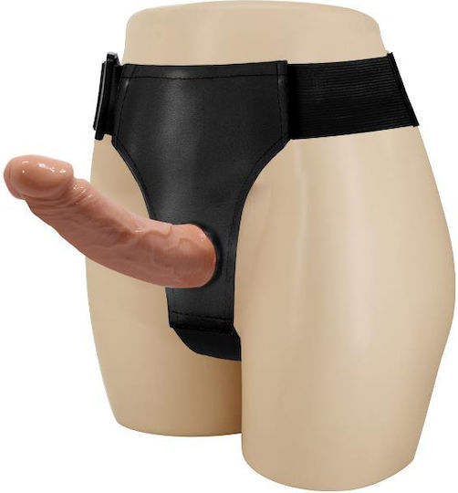 Baile Ultra Passionate Harness Harness με Διπλό Dildo 13.5cm στο χρώμα του δέρματος