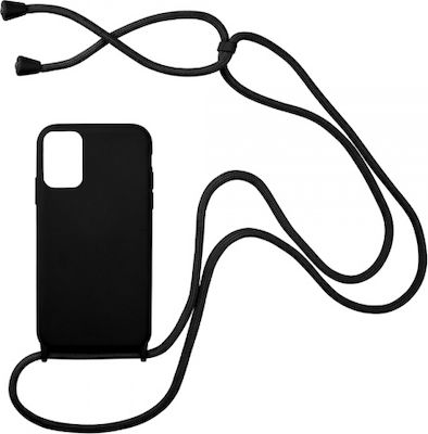 Sonique Carryhang Coperta din spate Silicon 0.5mm cu Brățară Negru (Galaxy A51)