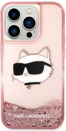 Karl Lagerfeld Glitter Choupette Head Back Cover Σιλικόνης Ροζ (iPhone 14 Pro Max)