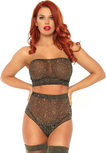 Leg Avenue 81571 Lurex Spandex Top & Panty Silver