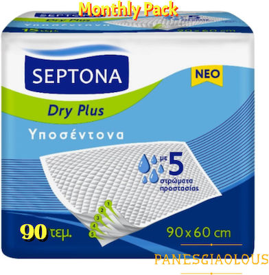 Septona Dry Plus Υποσέντονα Ακράτειας με 5 Στρώματα Προστασίας 60x90cm 6x15τμχ