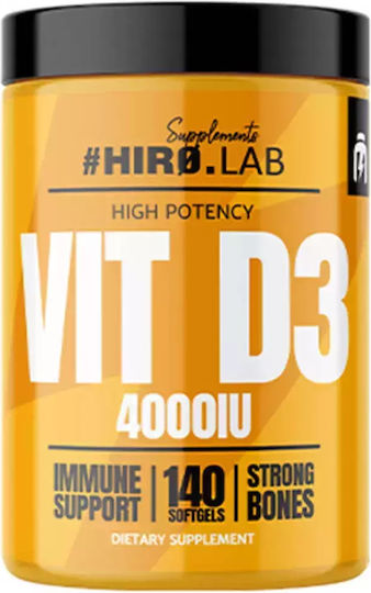 Hiro.Lab Vitamin D3 Vitamin for Immune System Boost & Bone Health 4000iu 140 softgels