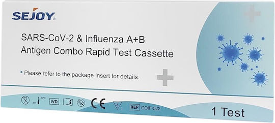Sejoy SARS-CoV-2 & Influenza A+B Antigen Combo Rapid Test Cassette 1pcs Diagnostic Test for Rapid Detection Antigens