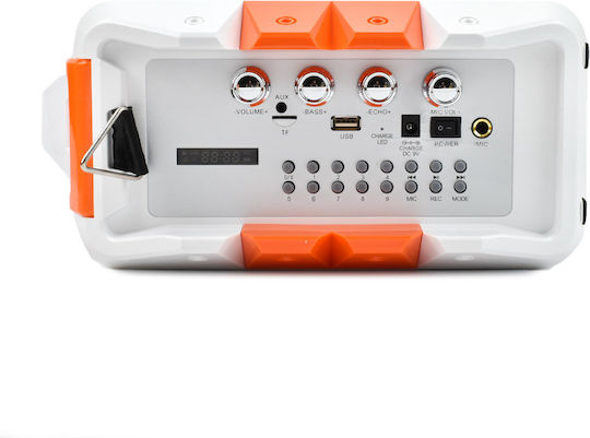 d-power Karaoke-Lautsprecher mit Kabellosem Mikrofon und Lichteffekten K50-LED Weiß