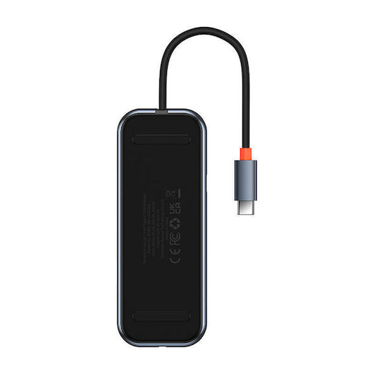 Baseus AcmeJoy 7-Port USB-C Docking Station with HDMI 4K PD Ethernet Gray