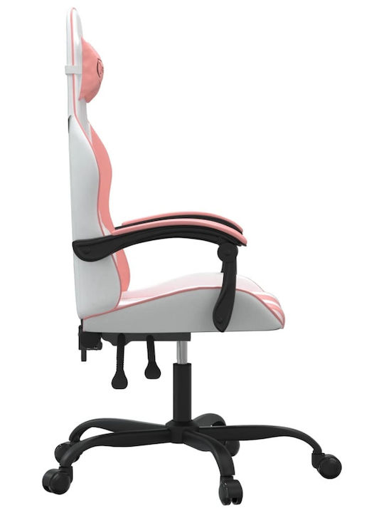 vidaXL 349600 Καρέκλα Gaming Δερματίνης Λευκό/Ροζ