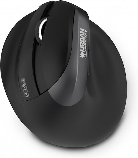 Urban Factory Ergo Pro Wireless & Wired Ergonomic Vertical Mouse for Left-handed Black