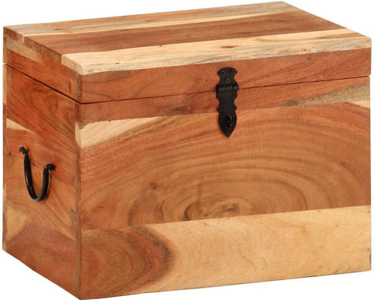 vidaXL Wooden Decorative Trunk Brown 39x28x31cm