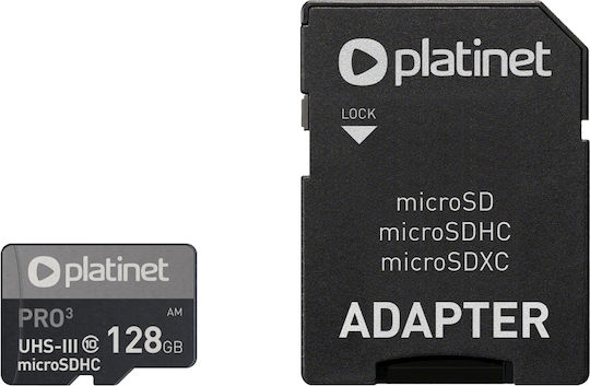 Platinet Pro microSDXC 128GB U3 A1 90MB/s с адаптер