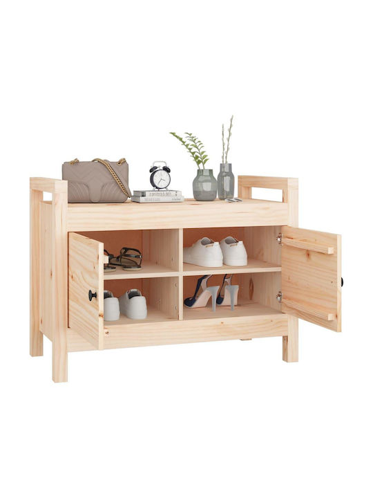 Mobilier de Intrare cu Dulap pentru Pantofi & Bancă Natural 80x40x60cm
