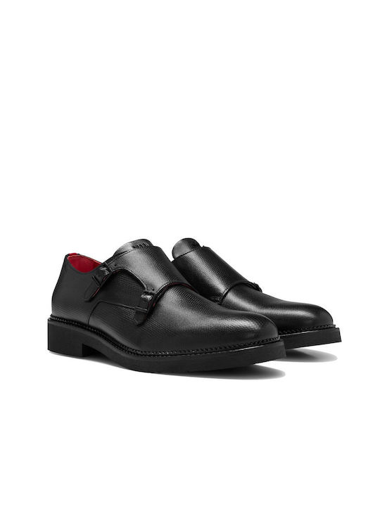 Hugo Men's Leather Monk Shoes Black