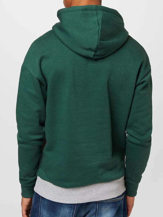 Jack & Jones Herren Sweatshirt mit Kapuze und Taschen Trekking Green