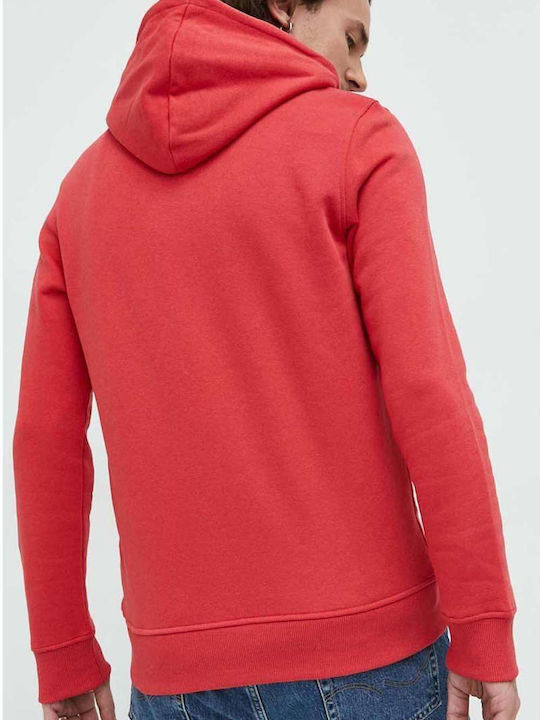 Jack & Jones Men's Sweatshirt with Hood and Pockets Red