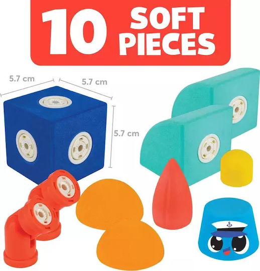 Blockaroo Blocks Magnetisches Bauspielzeug Foam Builders - Boot für Kinder ab 1,5+ Jahre Jahren