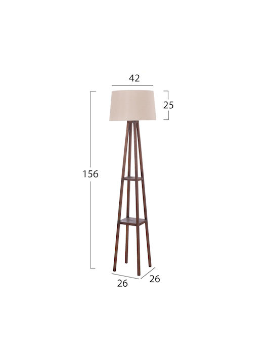 HomeMarkt Lampă de podea Î156xL26cm. cu Soclu pentru Bec E27 Bej