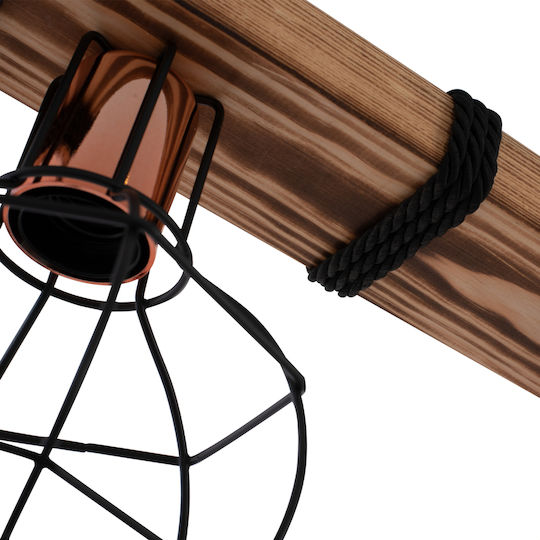 HomeMarkt Κρεμαστό Φωτιστικό Μαύρο Πλέγμα με Ντουί E27 40εκ.