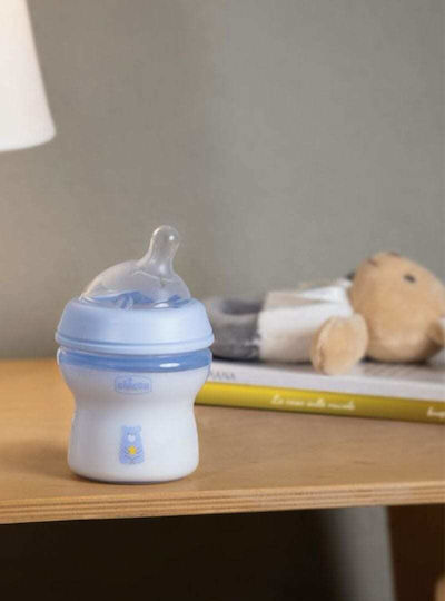 Chicco Plastic Baby Bottle Natural Feeling Anti-colic with Silicone Teat for 0+ Months Blue Ciel 150ml