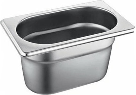 Διανομική Σκεύος Gastronorm Ανοξείδωτο GN1/9 με Βάθος 65mm