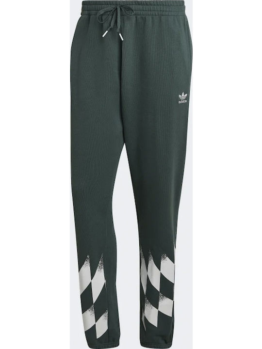 Rekive Placed Graphic Football Sweatpants with Elastic Green