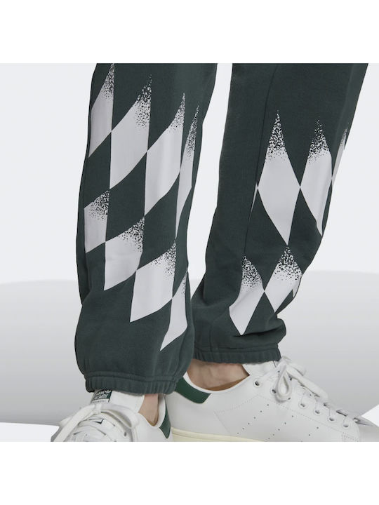Rekive Placed Graphic Football Sweatpants with Elastic Green