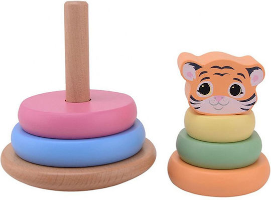 Joueco Stacking Toy The Wildies Family Sorting Tower made of Wood for 12++ Months (Various Designs/Assortments of Designs) 1pc