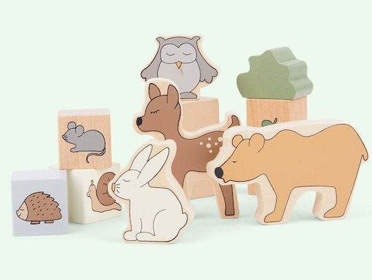 Jabadabado Building Blocks And Animals Forest Wooden For 2+ Years 50 Pieces