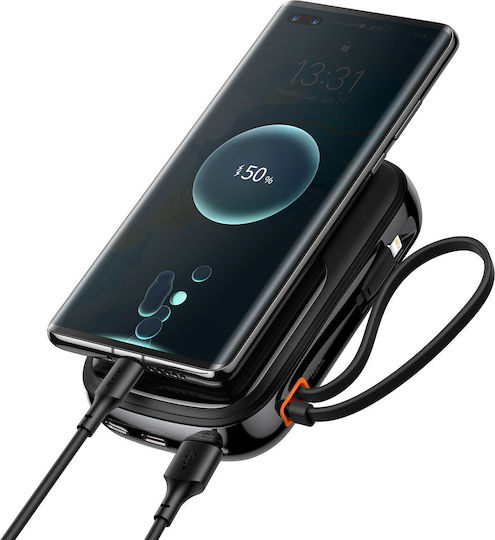 Baseus Qpow Digital Display Power Bank 10000mAh 22.5W with USB-A Port and 2 USB-C Ports Power Delivery Black