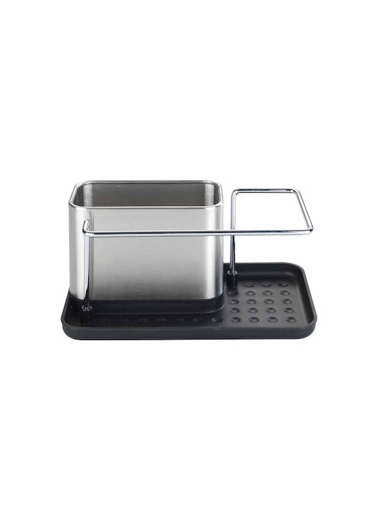Wenko Orio Metallische Organizer für die Küchenspüle aus Silber 12x10.5cm
