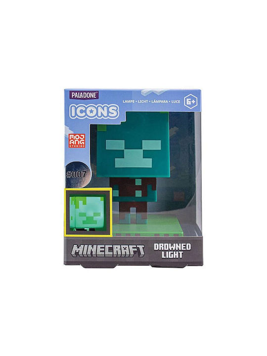 Paladone Kids Decorative Lamp MINECRAFT Drowned Zombie Green