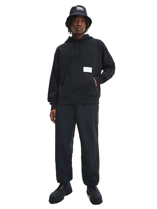 Calvin Klein Men's Sweatshirt with Hood and Pockets Black