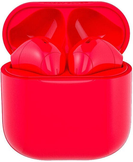Happy Plugs Joy In ear Bluetooth хендсфри Слушалки с Устойчивост на Пот и Кутийка за Зареждане Червен