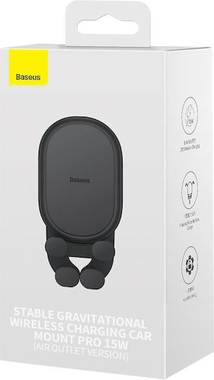 Baseus Car Mobile Mount with Adjustable Hooks and Wireless Charging Black SUWX030001