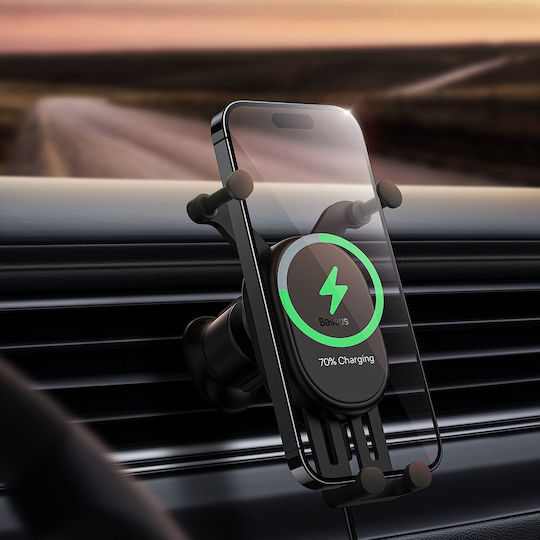 Baseus Car Mobile Mount with Adjustable Hooks and Wireless Charging Black SUWX030001