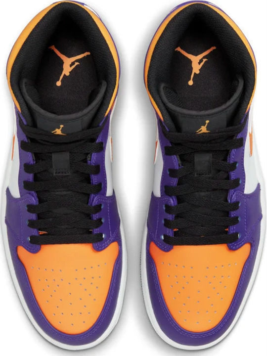 Jordan Air Jordan 1 Mid Boots Purple / White / Yellow / Black