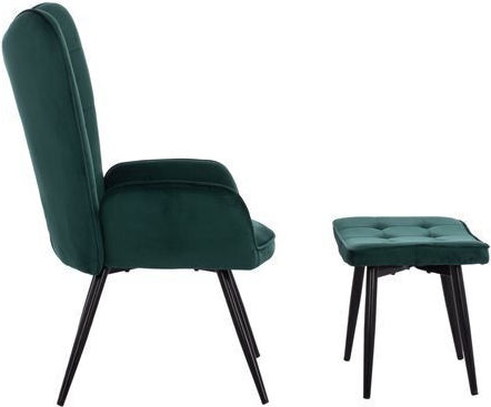 Crawley Bergère cu Puf Catifelat Cypress 70x57x103cm