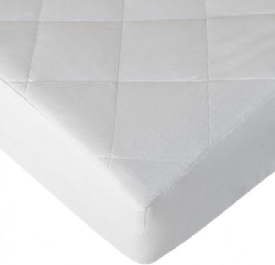 Melinen Semi-Double Quilted Mattress Cover Fitted White 120x200cm